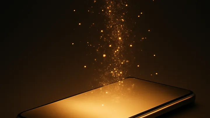 4666BAT COM Modern phone with glowing screen